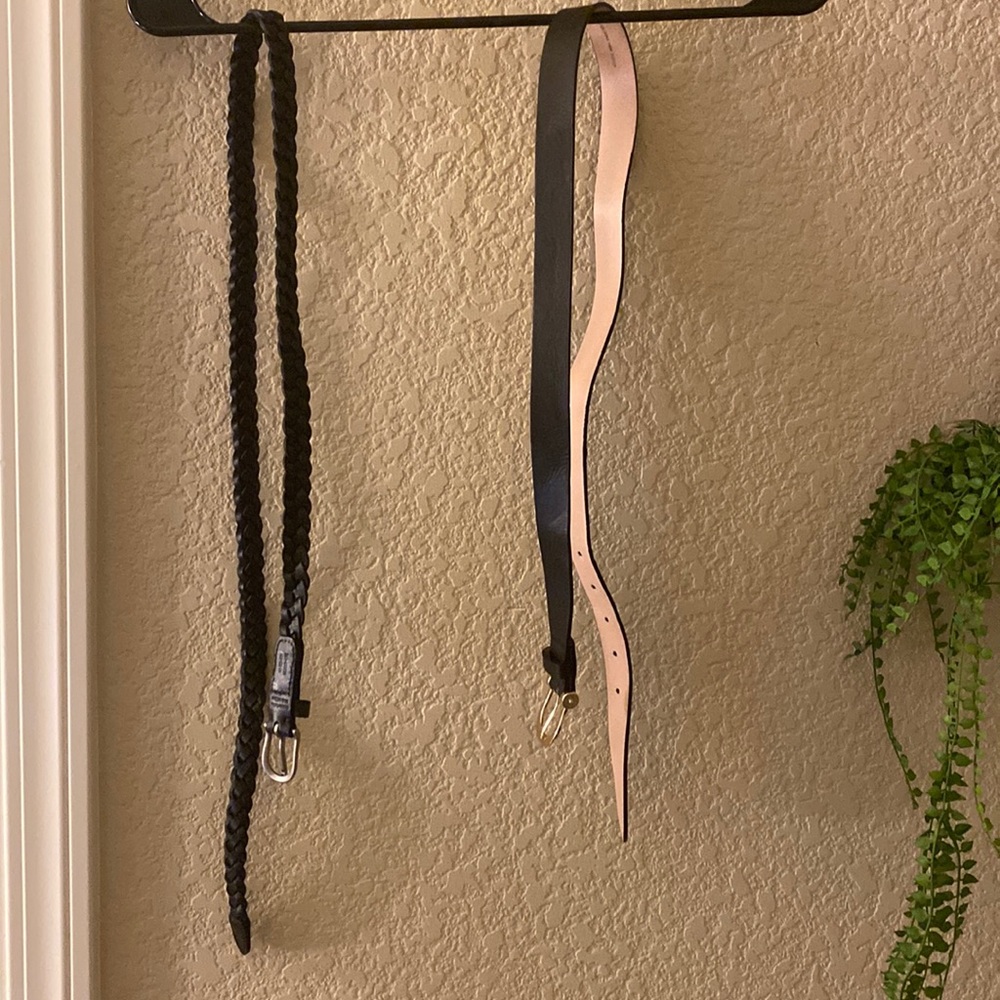 Two Black Leather Belts